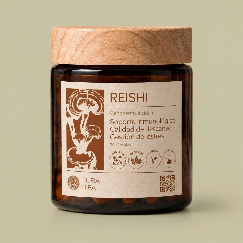 Frasco ámbar de Reishi Pura Hifa